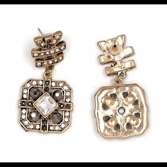 Fancy Rhinestone Drop Earrings - Picture 2 of 3